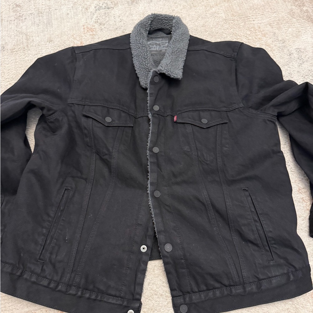 Levi's Black Jacket With Gray Lining - image 1